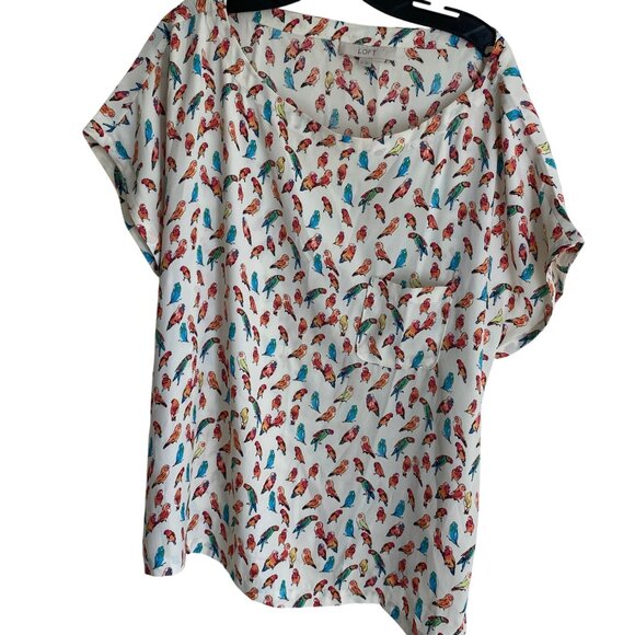 LOFT | Tops | Ann Taylor Loft Multicolor Tropical Light Weight Parrot ...